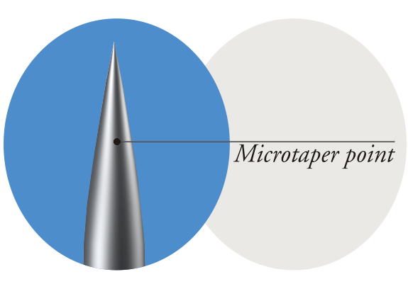 Suture with micro taper point needle